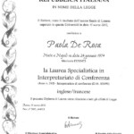 Paola de Rosa Laurea Magistrale in Interpretazione di Conferenza 2012
